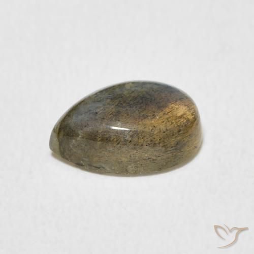 Labradorita Multicolor natural de 1.53 ct, En forma de pera, Translúcido