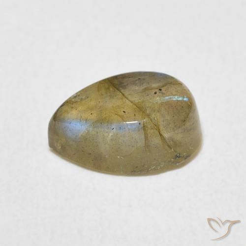 Labradorita Multicolor natural de 2.47 ct, En forma de pera, Translúcido