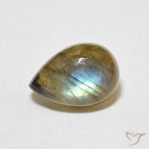 2.18ct Natural Multicolor Labradorita, En forma de pera, Translúcido
