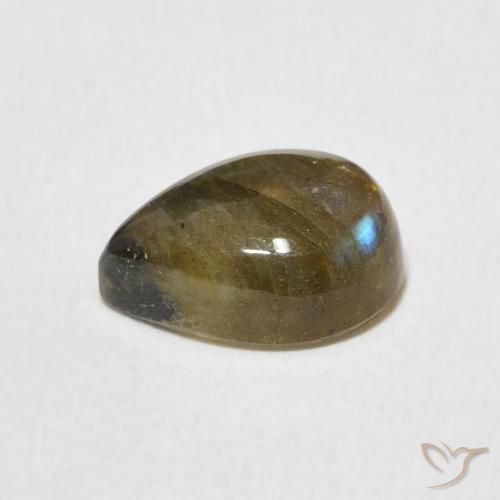 Labradorita Multicolor natural de 2.18 ct, En forma de pera, Translúcido