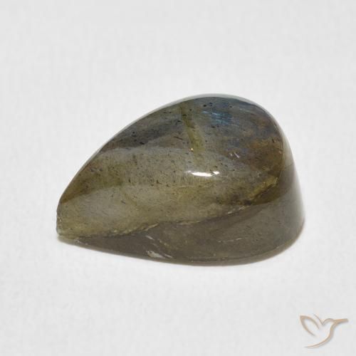 Labradorita Multicolor natural de 6.96 ct, En forma de pera, Translúcido