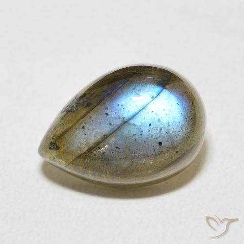 6.74ct Natural Multicolor labradorita, En forma de pera, Translúcido