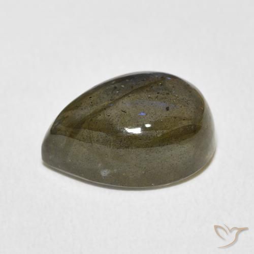 Labradorita Multicolor natural de 6.74 ct, En forma de pera, Translúcido