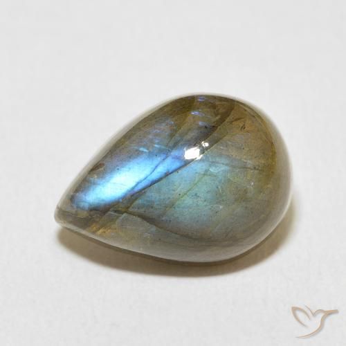 6.89ct Natural Multicolor labradorita, En forma de pera, Translúcido