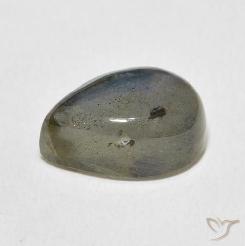 Labradorita Multicolor natural de 7.29 ct, En forma de pera, Translúcido
