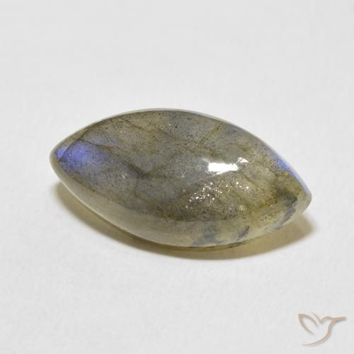 Labradorita Multicolor natural de 9.71 ct, Marquesa, Translúcido