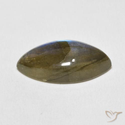 Labradorita Multicolor natural de 9.13 ct, Marquesa, Translúcido