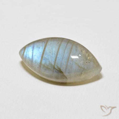 Labradorita Multicolor natural de 9.87 ct, Marquesa, Translúcido