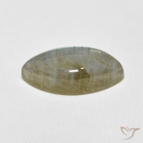 Labradorita Multicolor natural de 9.87 ct, Marquesa, Translúcido