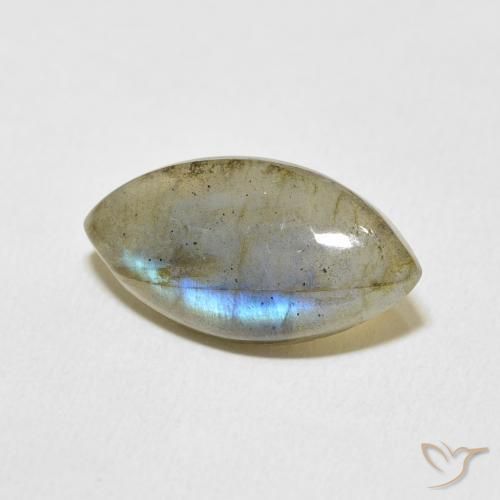 Labradorita Multicolor natural de 7.70 ct, Marquesa, Translúcido
