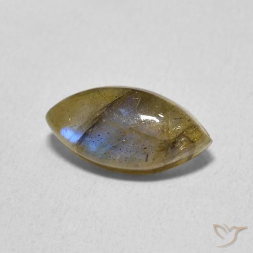 Labradorita Multicolor natural de 2.54 ct, Marquesa, Translúcido