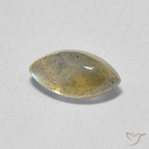 Labradorita Multicolor natural de 1.38 ct, Marquesa, Translúcido