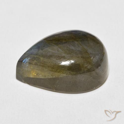 Labradorita Multicolor natural de 19.92 ct, En forma de pera, Translúcido