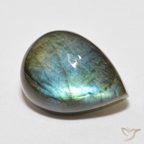 18.54ct Natural Multicolor labradorita, En forma de pera, Translúcido