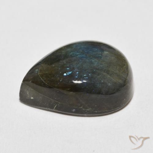 Labradorita Multicolor natural de 18.54 ct, En forma de pera, Translúcido