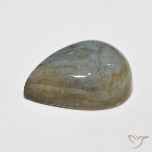 Labradorita Multicolor natural de 17.88 ct, En forma de pera, Translúcido
