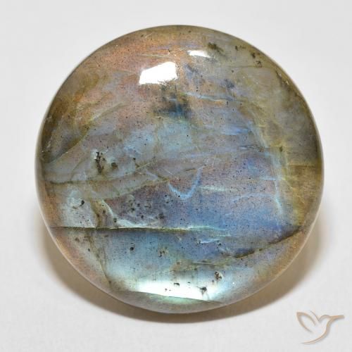 34.40ct Natural Multicolor Labradorita, Redondo, Translúcido