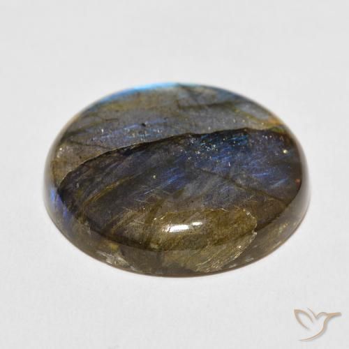 Labradorita Multicolor natural de 33.60 ct, Redondo, Translúcido