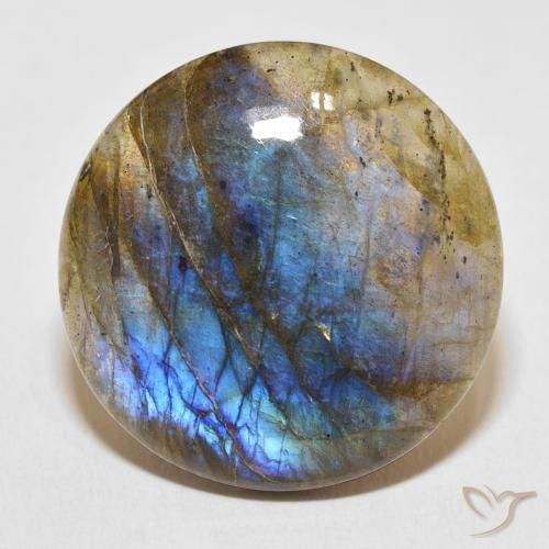 28.95ct Natural Multicolor Labradorita, Redondo, Translúcido