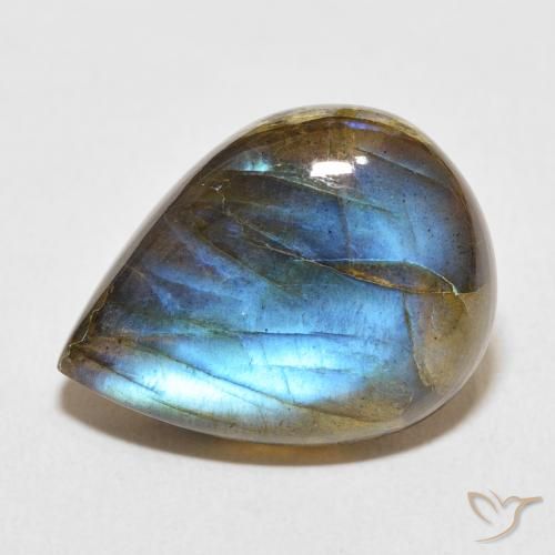 14.43ct Natural Multicolor Labradorita, En forma de pera, Translúcido