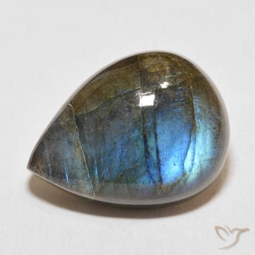 17.96ct Natural Multicolor Labradorita, En forma de pera, Translúcido