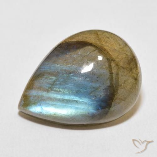 13.87ct Natural Multicolor labradorita, En forma de pera, Translúcido