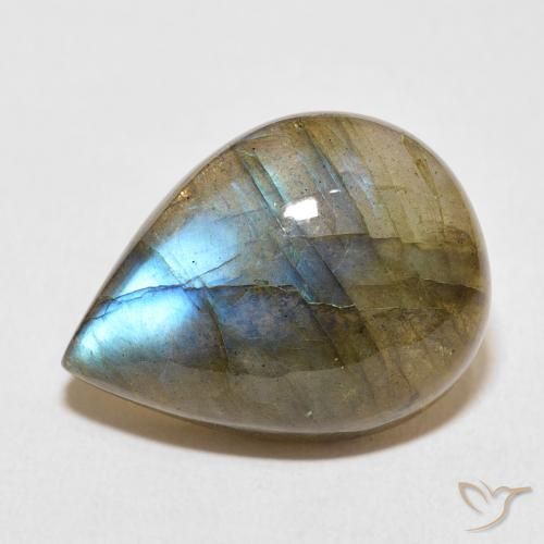 14.31ct Natural Multicolor Labradorita, En forma de pera, Translúcido
