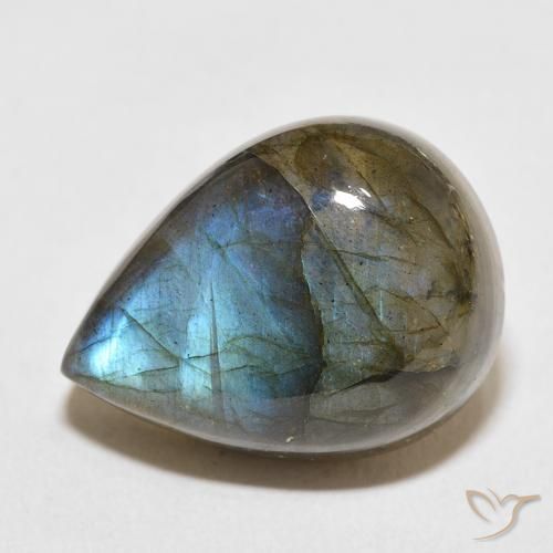 19.61ct Natural Multicolor Labradorita, En forma de pera, Translúcido