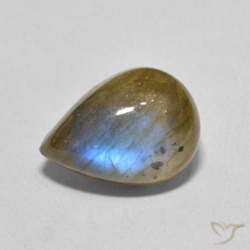 6.34ct Natural Multicolor labradorita, En forma de pera, Translúcido