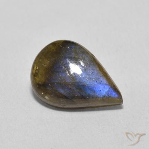 4.18ct Natural Multicolor Labradorita, En forma de pera, Translúcido