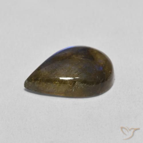 Labradorita Multicolor natural de 4.18 ct, En forma de pera, Translúcido