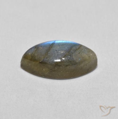 Labradorita Multicolor natural de 3.83 ct, Marquesa, Translúcido