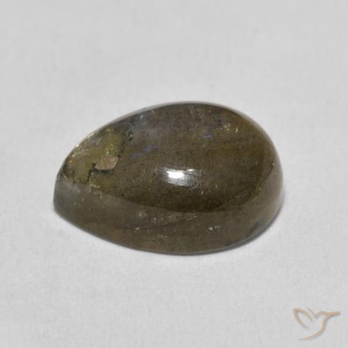 Labradorita Multicolor natural de 6.76 ct, En forma de pera, Translúcido