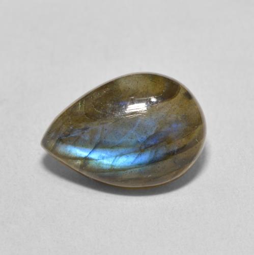 5.90ct Natural Multicolor Labradorita, En forma de pera, Translúcido