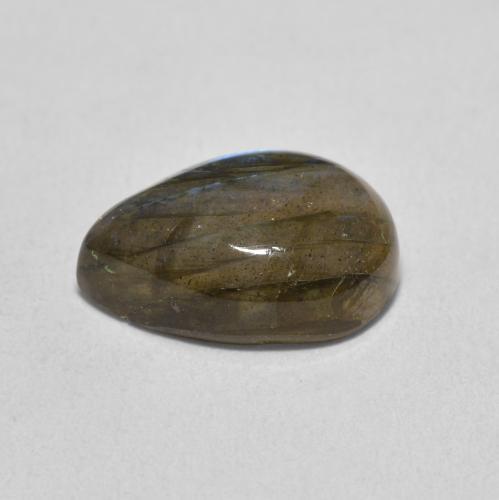 Labradorita Multicolor natural de 5.90 ct, En forma de pera, Translúcido