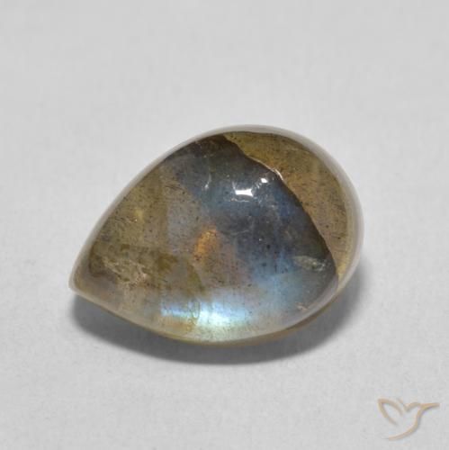 7.61ct Natural Multicolor labradorita, En forma de pera, Translúcido
