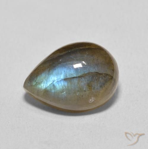 6.49ct Natural Multicolor Labradorita, En forma de pera, Translúcido