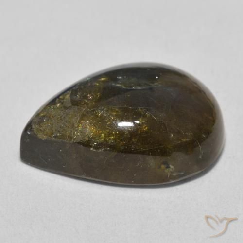 Labradorita Multicolor natural de 15.57 ct, En forma de pera, Translúcido