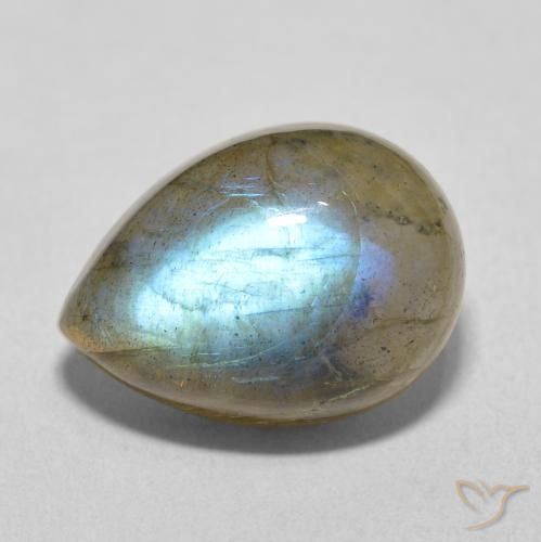 10.31ct Natural Multicolor Labradorita, En forma de pera, Translúcido