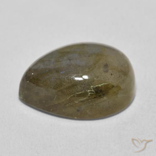 Labradorita Multicolor natural de 10.31 ct, En forma de pera, Translúcido