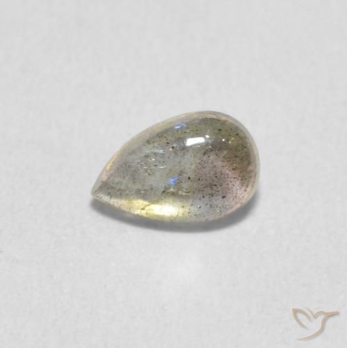 0.40ct Natural Multicolor labradorita, En forma de pera, Translúcido