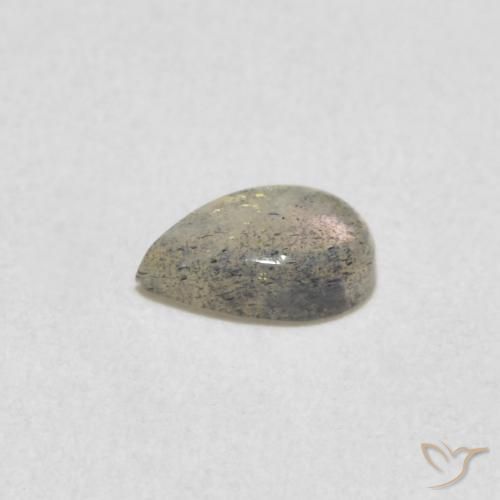 Labradorita Multicolor natural de 0.40 ct, En forma de pera, Translúcido