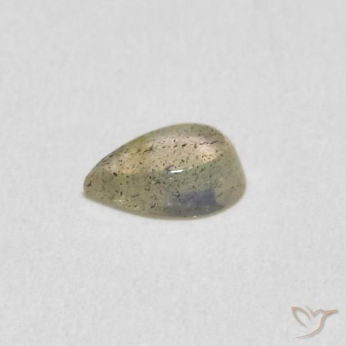 Labradorita Multicolor natural de 0.38 ct, En forma de pera, Translúcido
