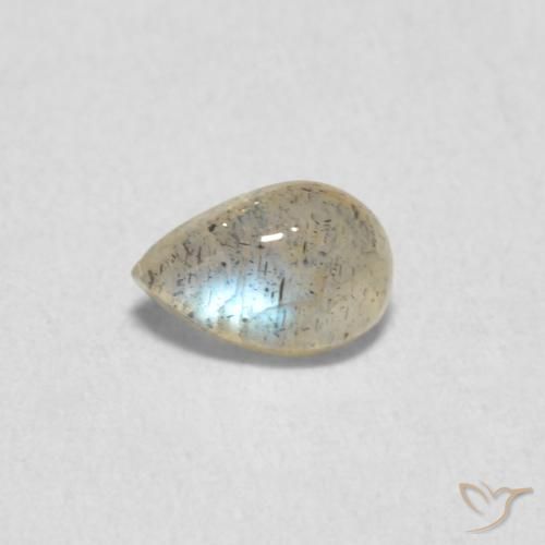0.46ct Natural Multicolor Labradorita, En forma de pera, Translúcido