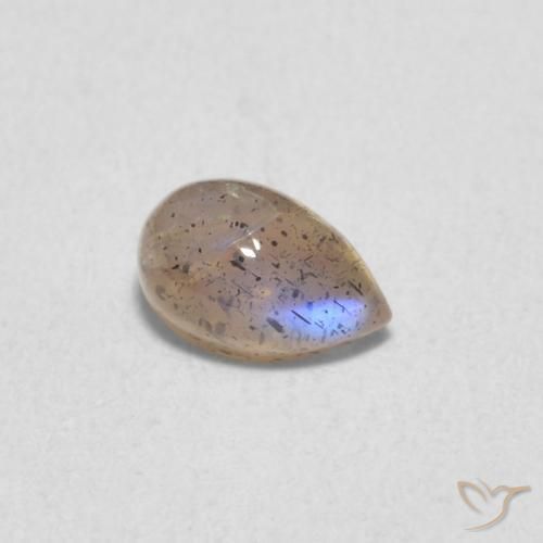 Labradorita Multicolor natural de 0.52 ct, En forma de pera, Translúcido