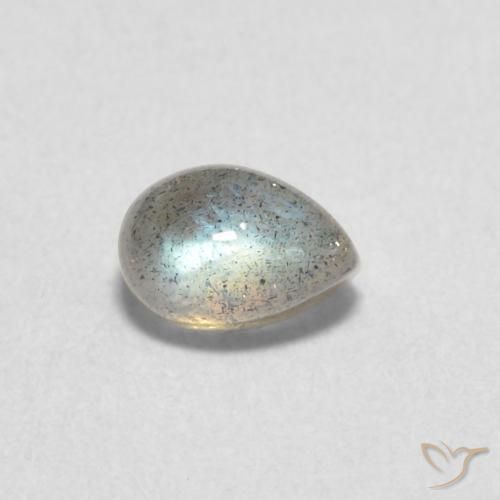 Labradorita Multicolor natural de 0.80 ct, En forma de pera, Translúcido