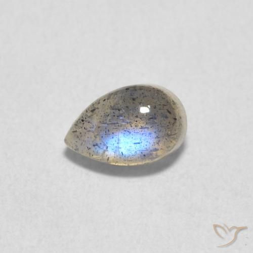 0.58ct Natural Multicolor Labradorita, En forma de pera, Translúcido