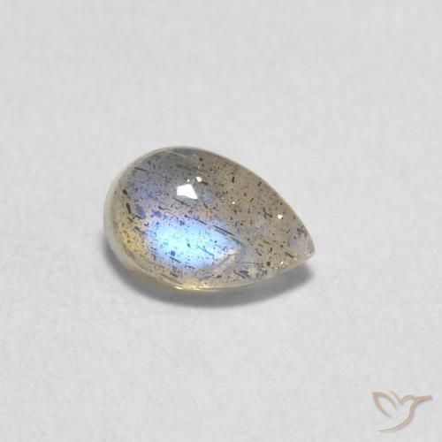 Labradorita Multicolor natural de 0.58 ct, En forma de pera, Translúcido