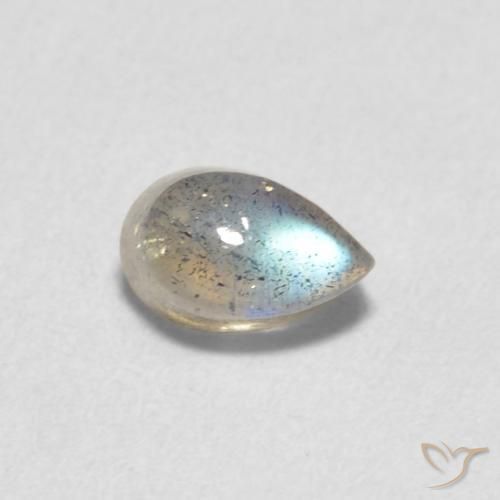Labradorita Multicolor natural de 0.78 ct, En forma de pera, Translúcido