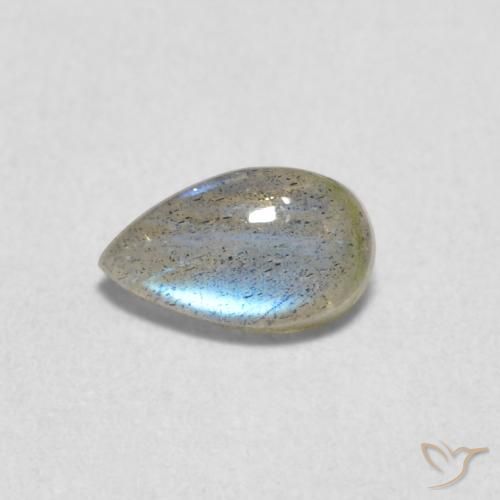 0.61ct Natural Multicolor labradorita, En forma de pera, Translúcido